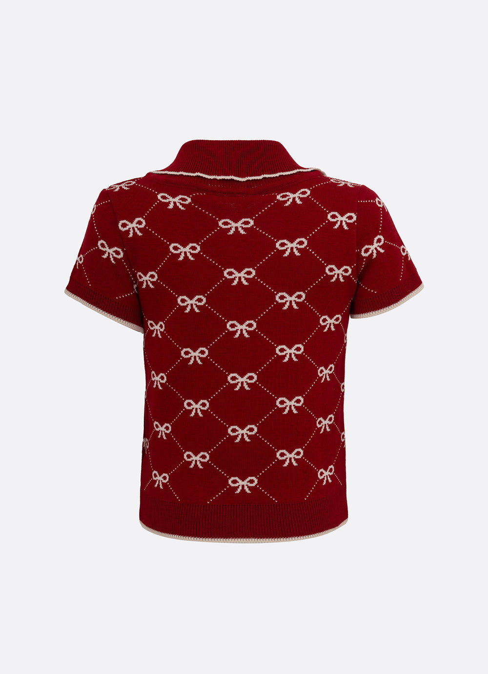 Blusa Tricot Gola Polo Mini Laços