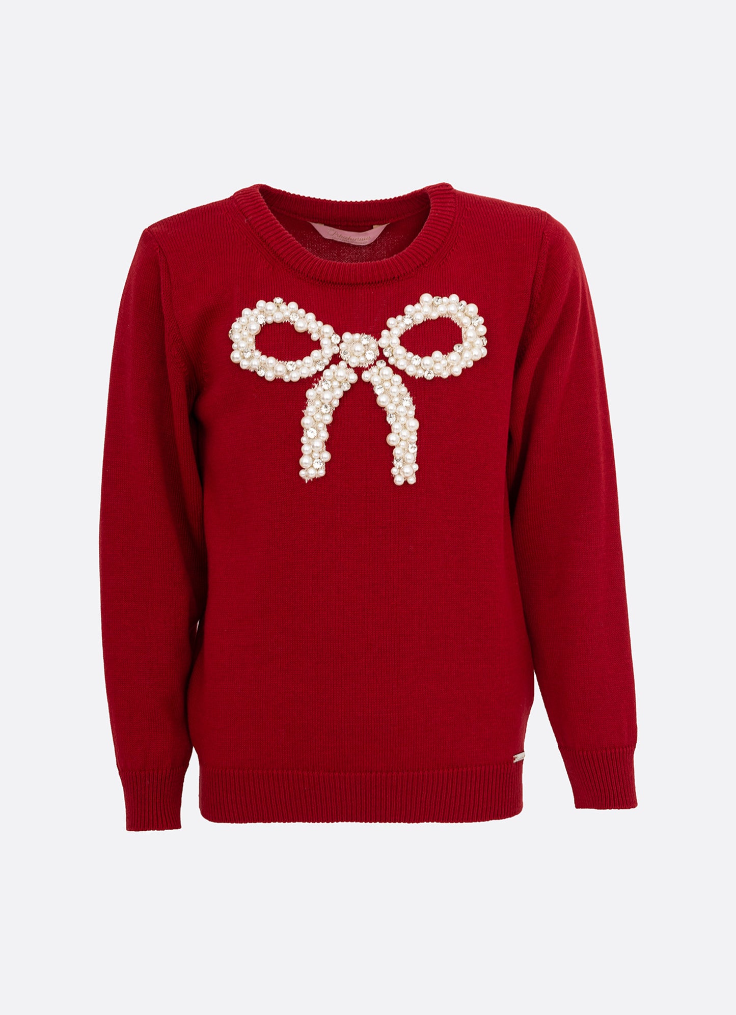 Blusa Tricot Maxi Laço Pérolas e Cristais