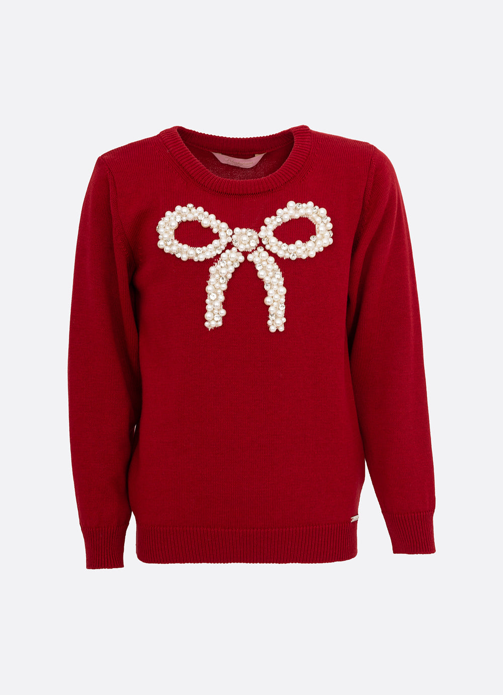 Blusa Tricot Maxi Laço Pérolas e Cristais