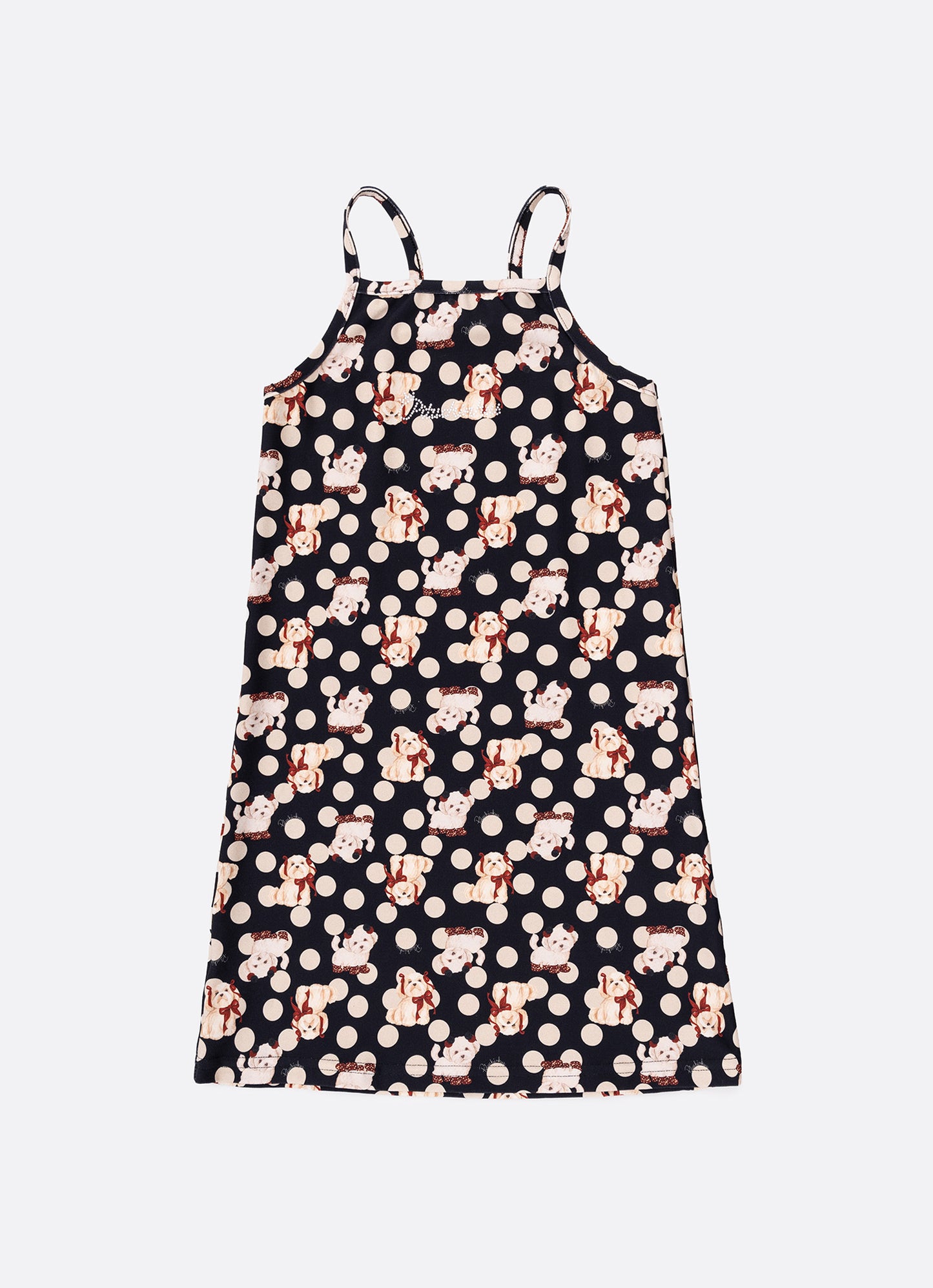 Vestido Light Estampa Poá Tule Babados