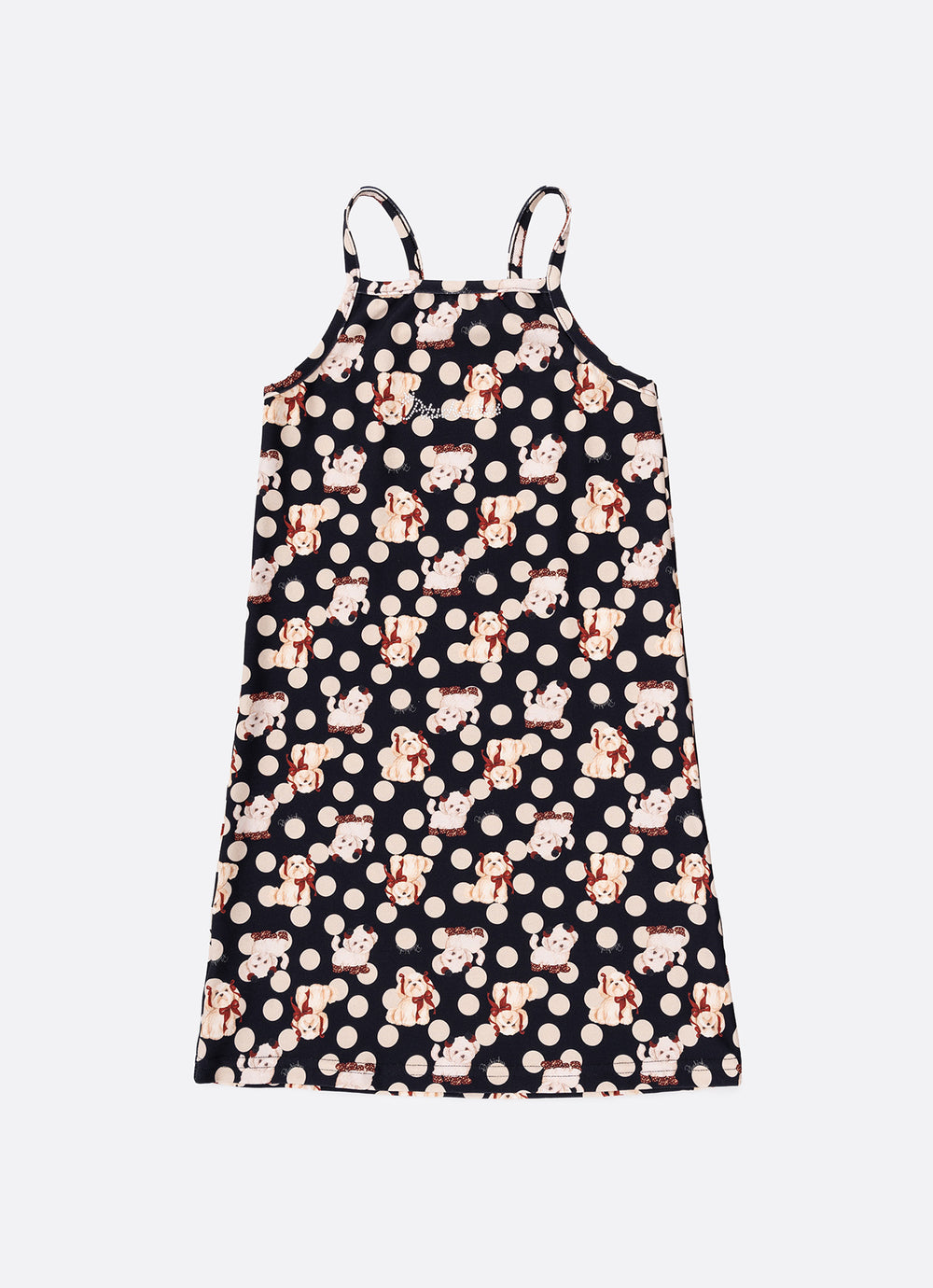 Vestido Light Estampa Poá Tule Babados