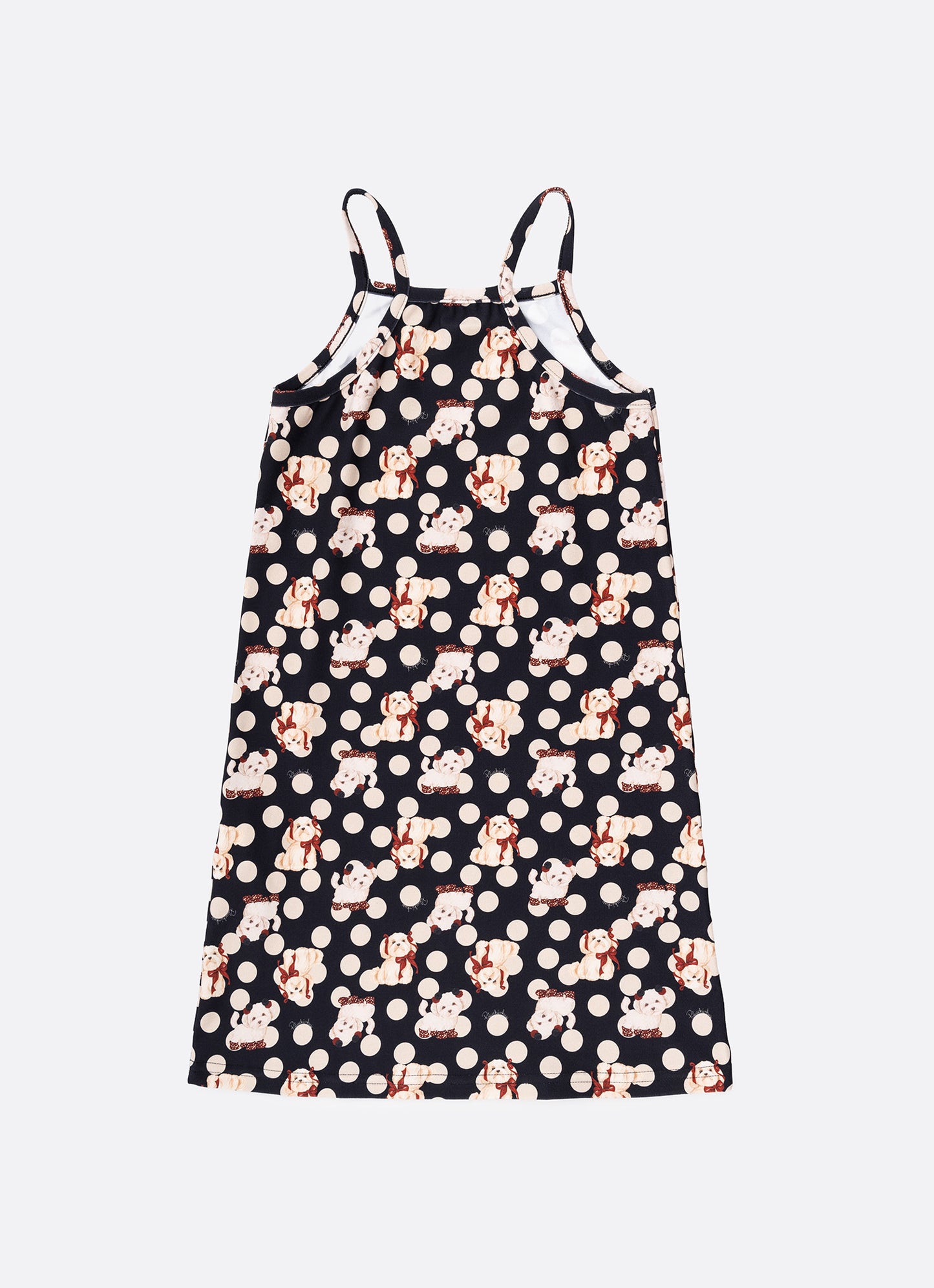 Vestido Light Estampa Poá Tule Babados