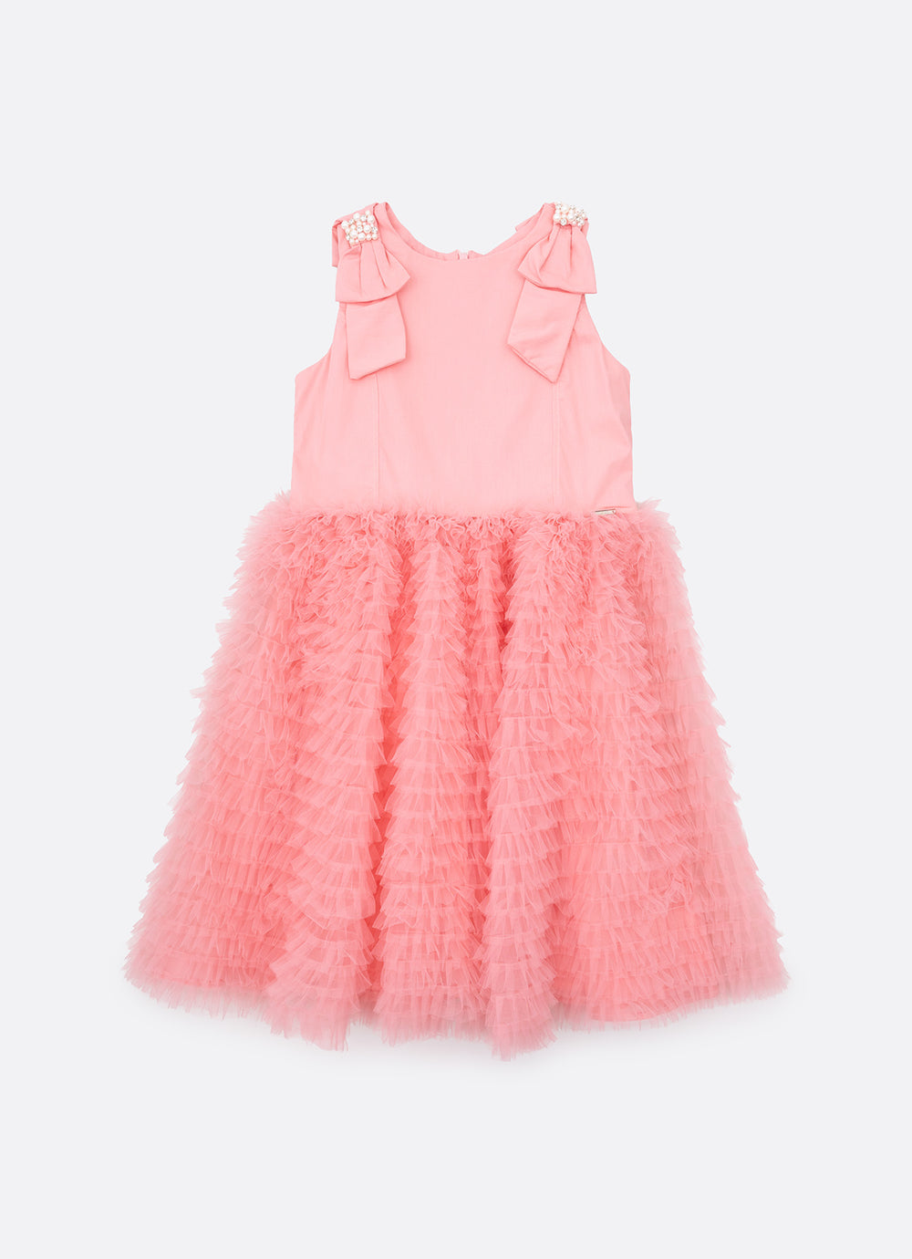 Vestido Festa Saia Tule Maxi Laço