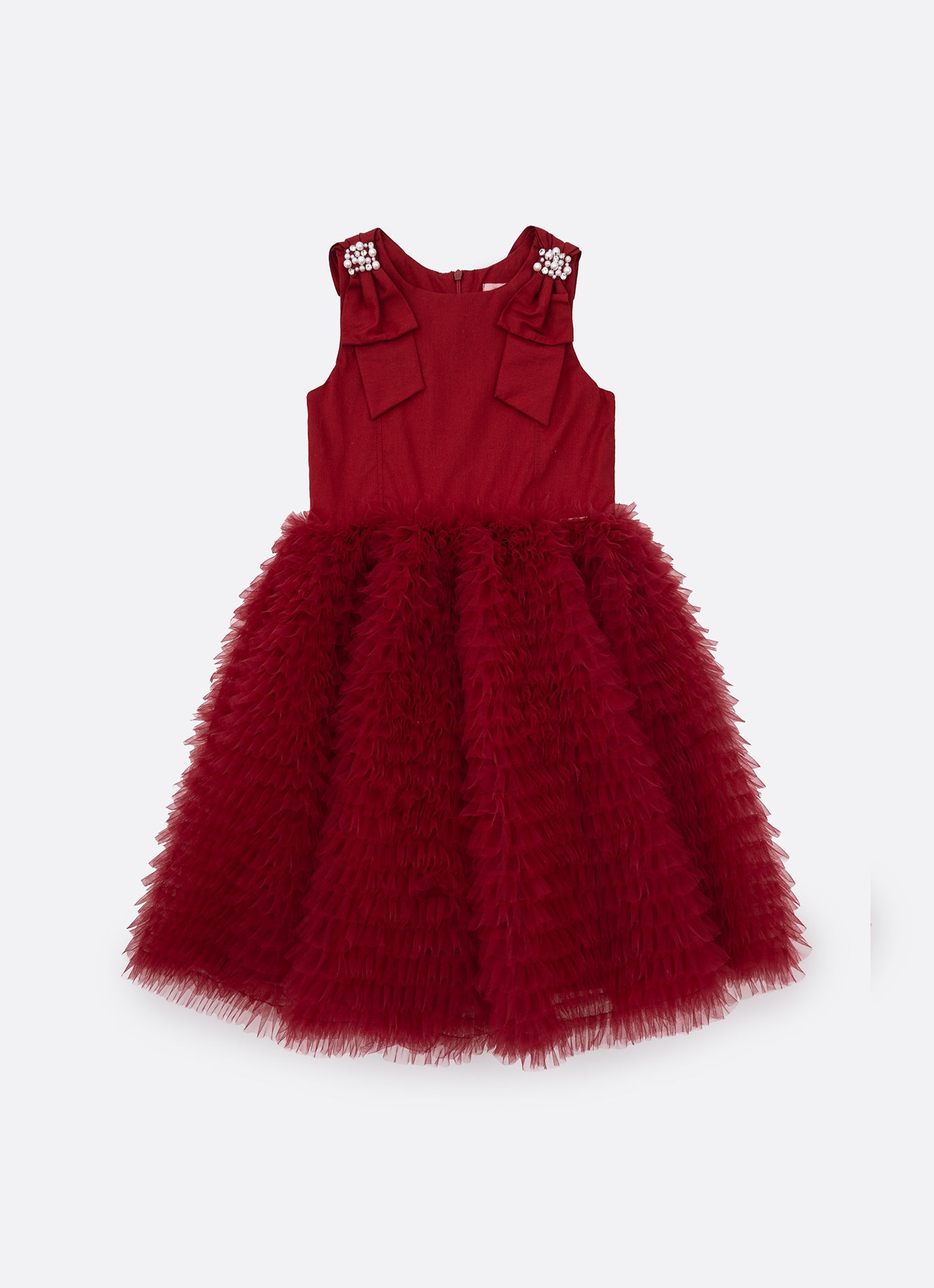 Vestido Festa Saia Tule Maxi Laço