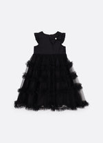 Vestido Festa Tricoline Saia Tule Fru Fru