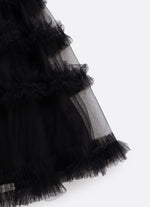 Vestido Festa Tricoline Saia Tule Fru Fru