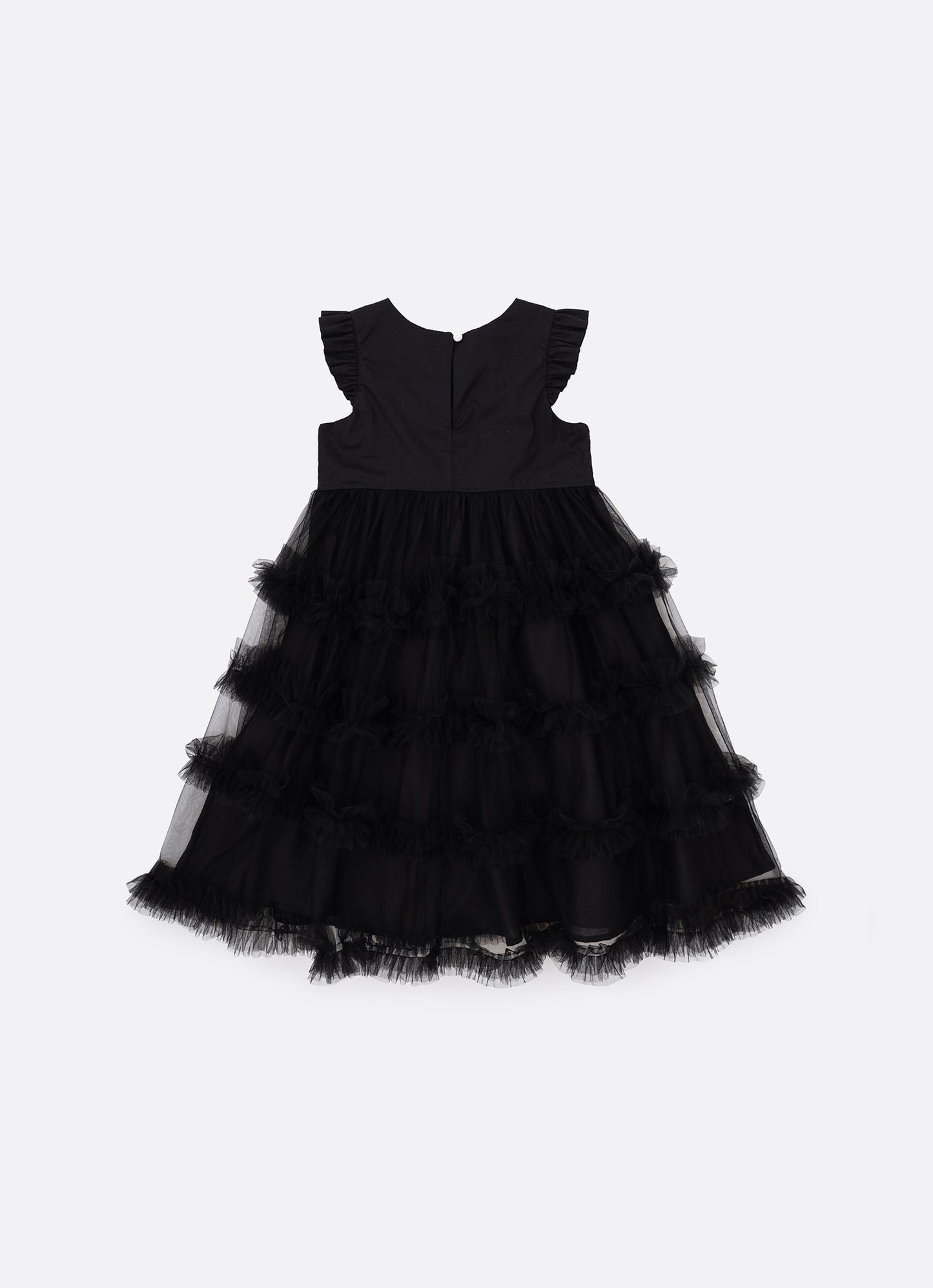 Vestido Festa Tricoline Saia Tule Fru Fru