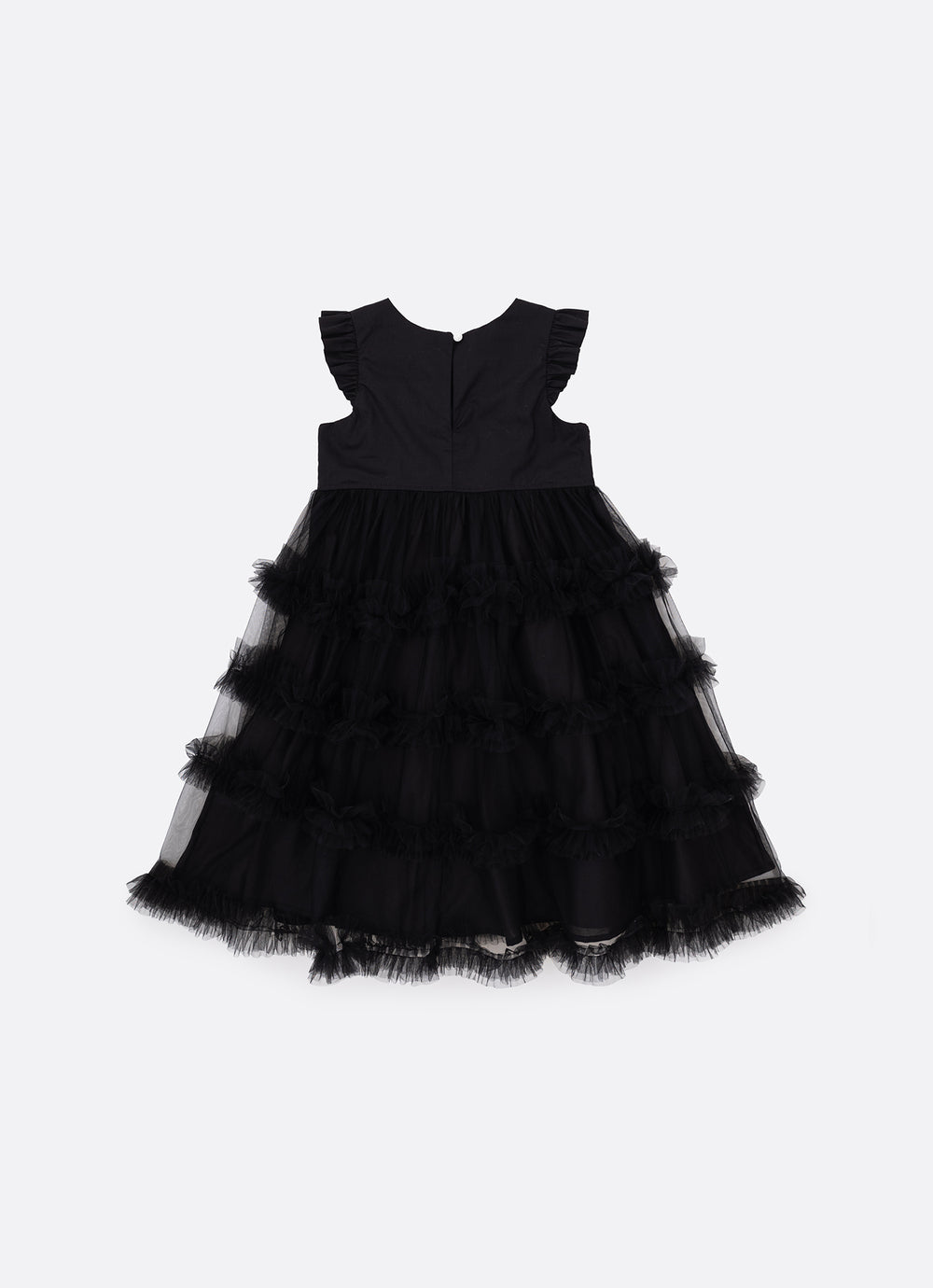 Vestido Festa Tricoline Saia Tule Fru Fru