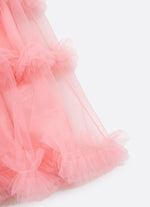 Vestido Festa Tricoline Saia Tule Fru Fru