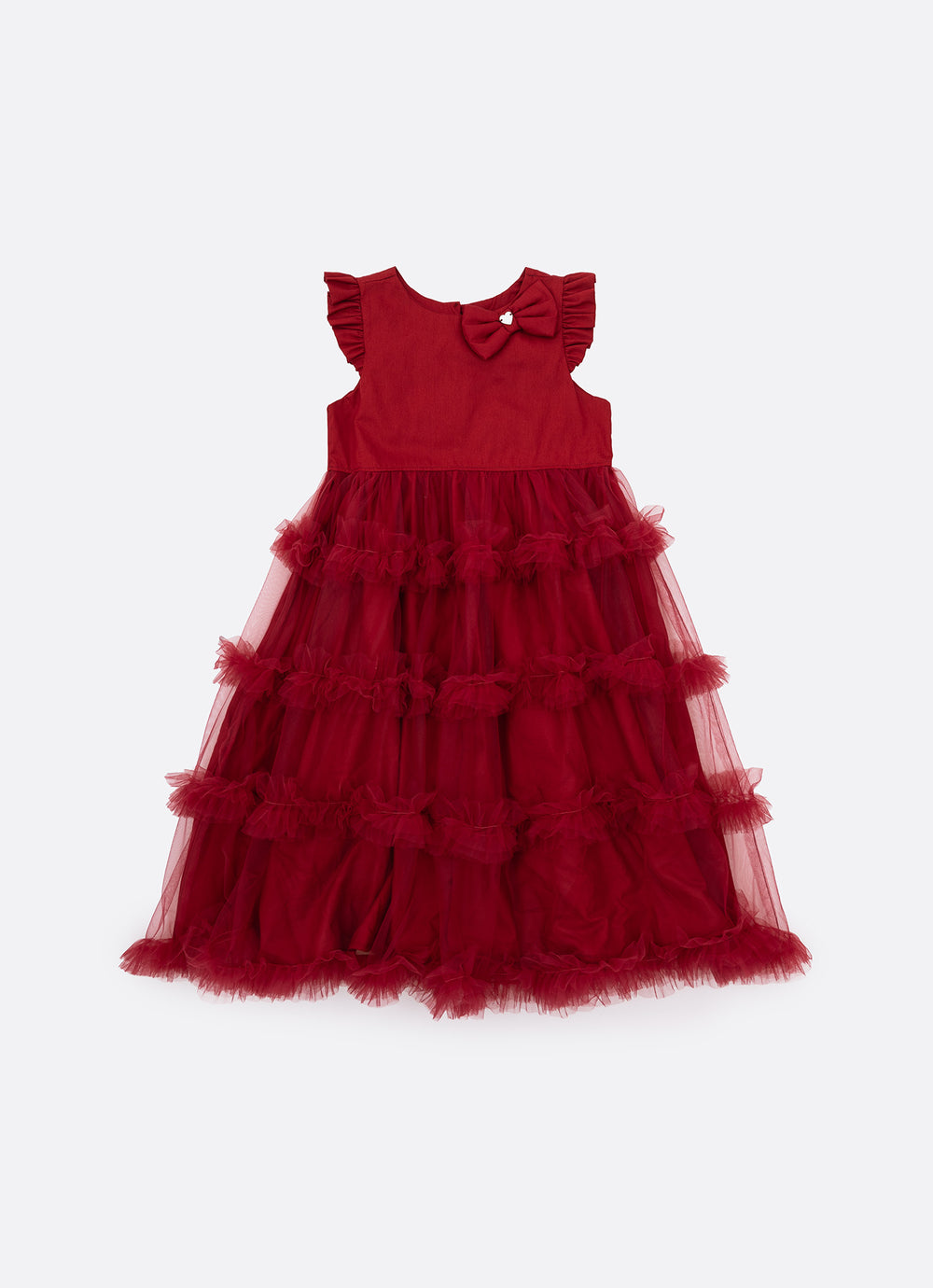 Vestido Festa Tricoline Saia Tule Fru Fru