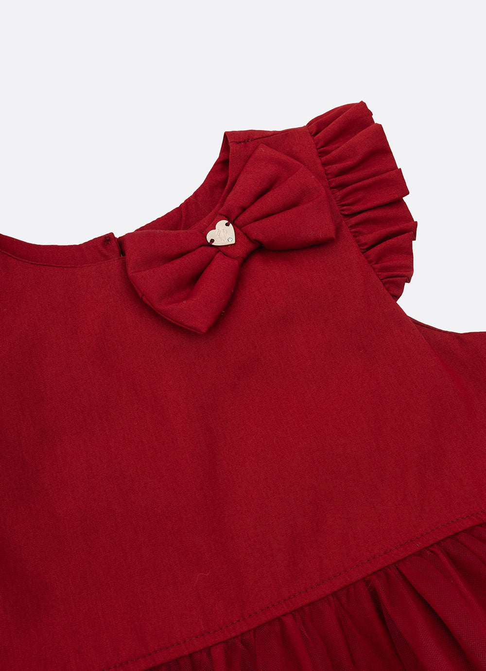 Vestido Festa Tricoline Saia Tule Fru Fru