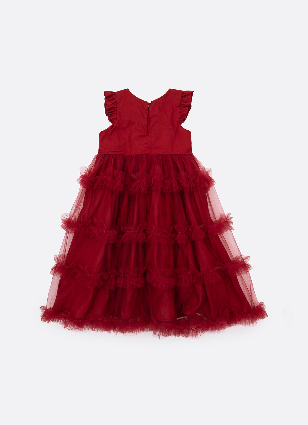 Vestido Festa Tricoline Saia Tule Fru Fru