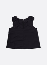 Blusa Tricoline Laços Ombros Bordados