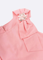 Blusa Tricoline Laços Ombros Bordados