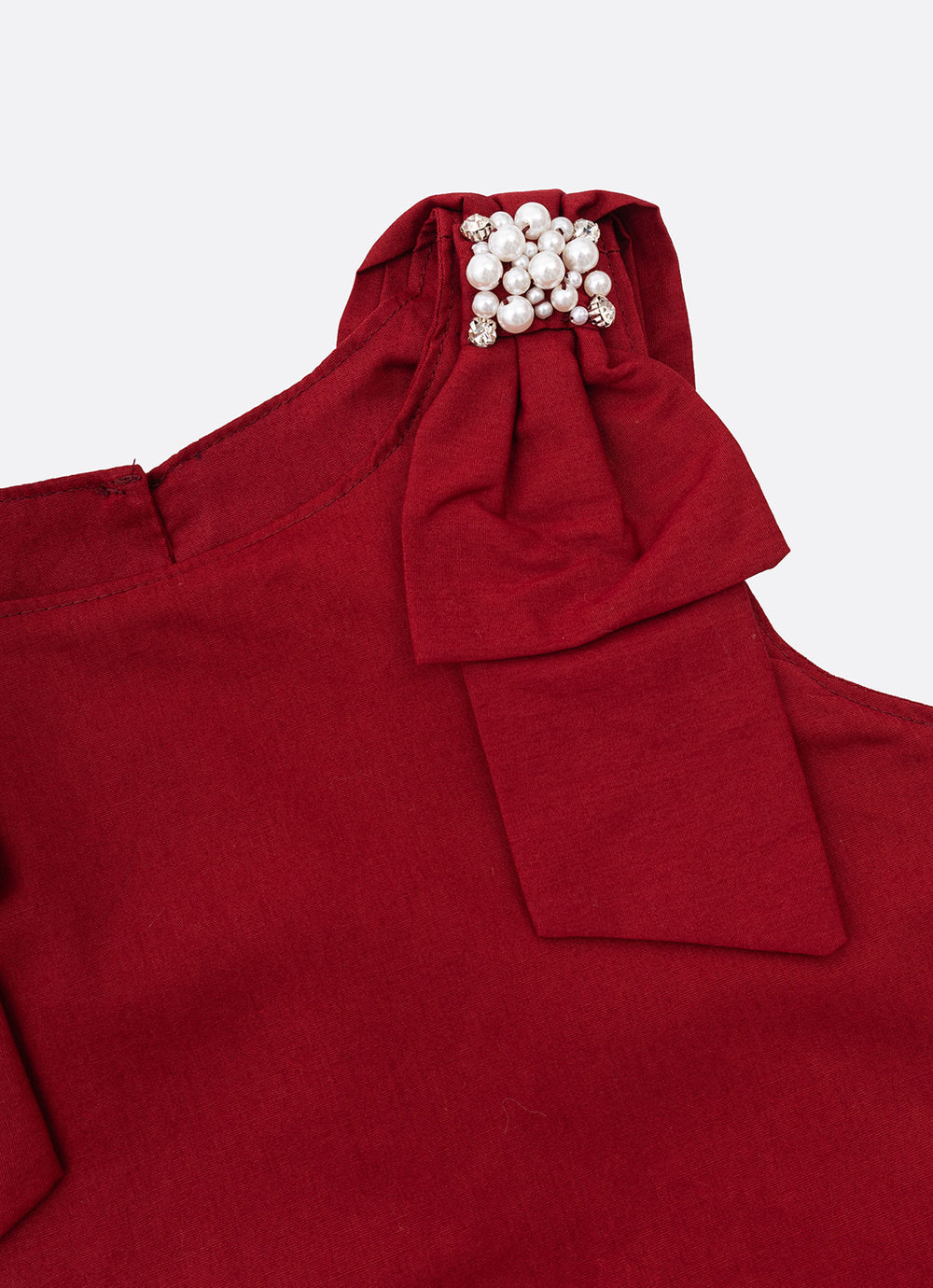 Blusa Tricoline Laços Ombros Bordados