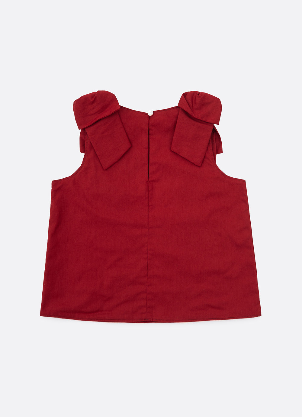 Blusa Tricoline Laços Ombros Bordados