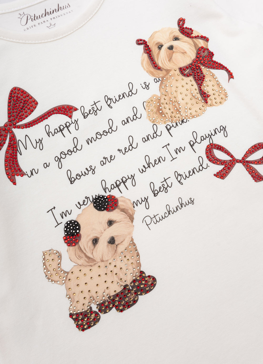 Blusa Cotton Serigrafia Best Friends Cristal