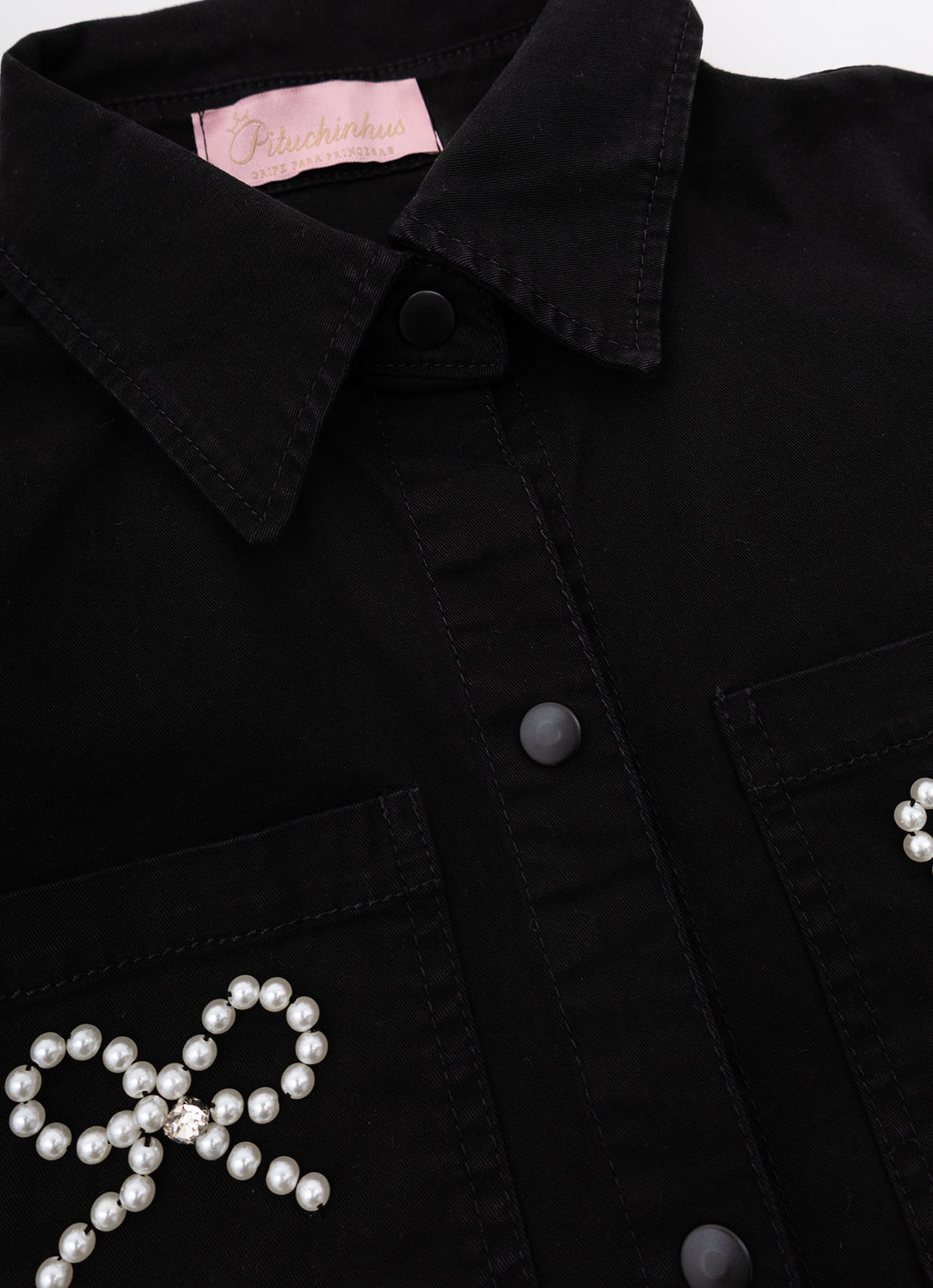 Jaqueta Sarja Babadinho Laços Bordados