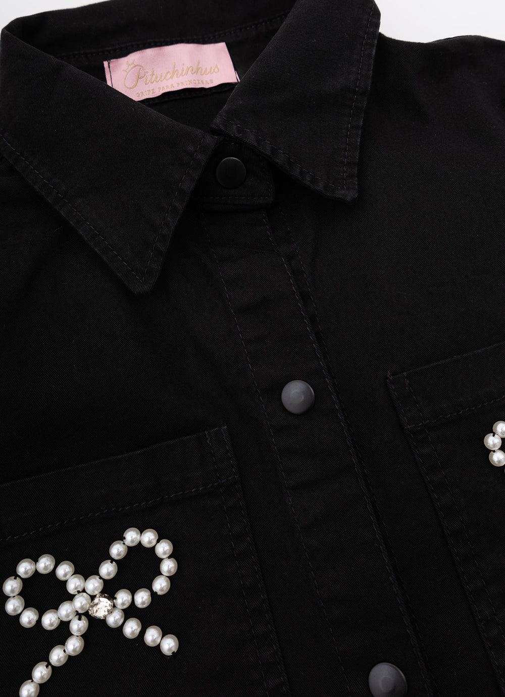 Jaqueta Sarja Babadinho Laços Bordados