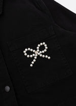 Jaqueta Sarja Babadinho Laços Bordados