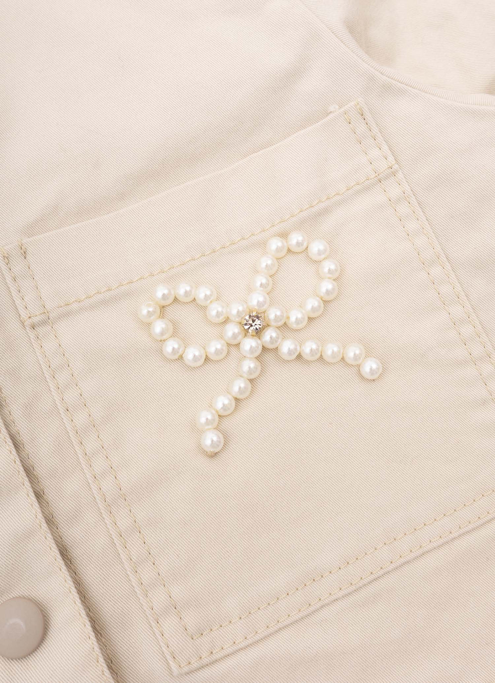 Jaqueta Sarja Babadinho Laços Bordados