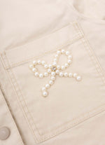 Jaqueta Sarja Babadinho Laços Bordados