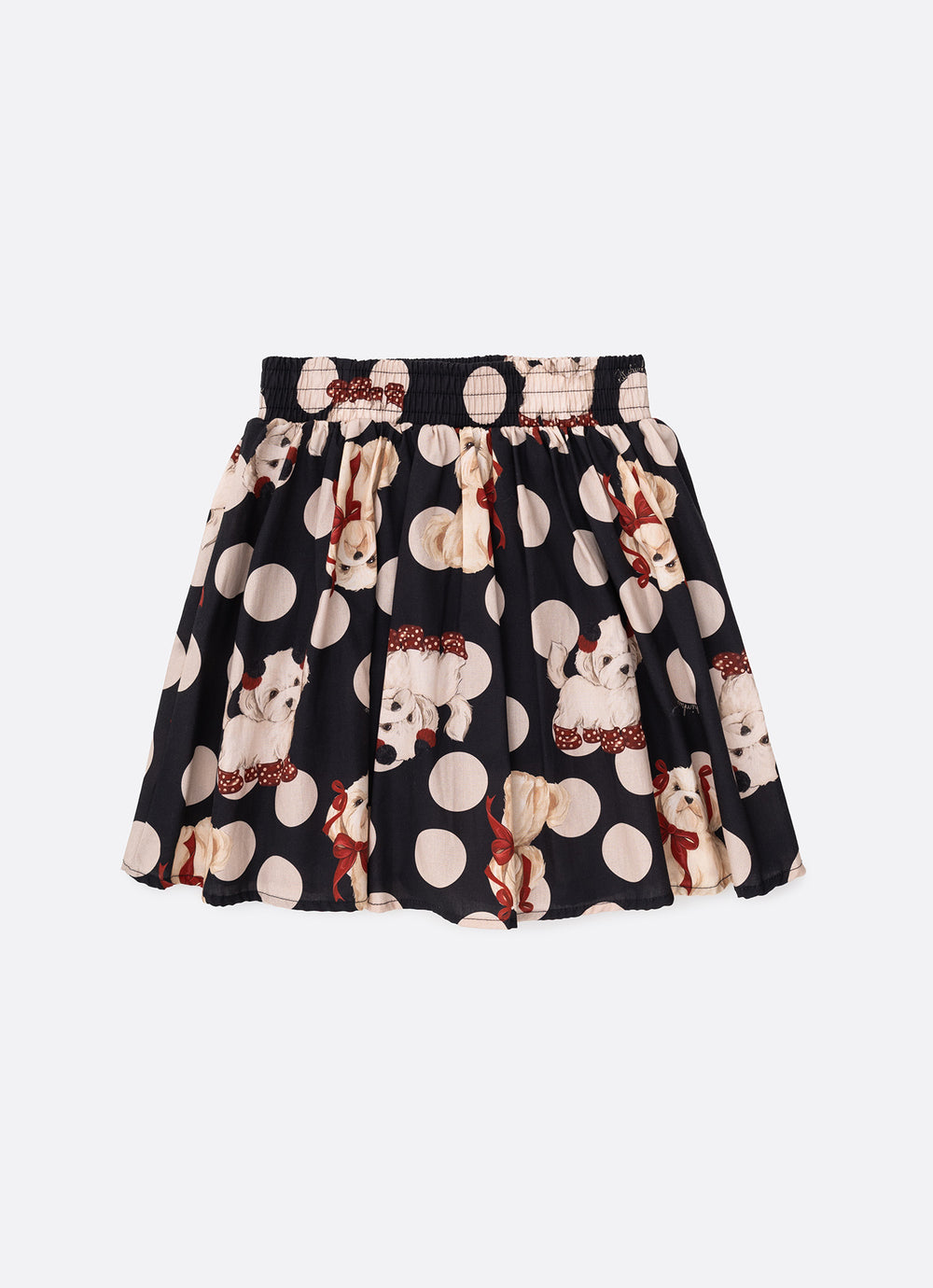 Conjunto Regata Ribana Saia Short Estampado Poá Cachorros