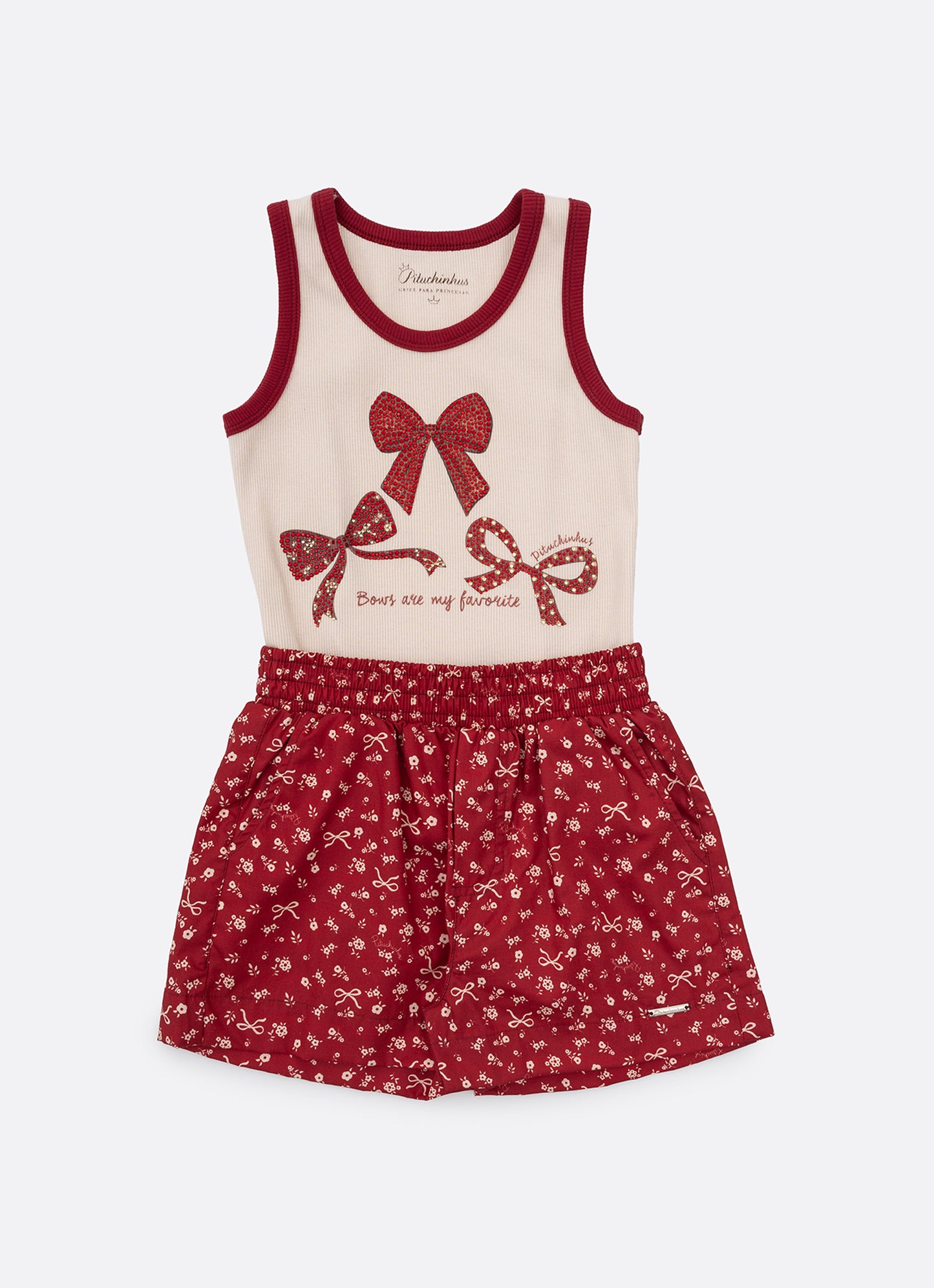 Conjunto Regata Rib Laços Cristal Flores