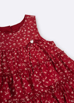 Vestido Algodão Mini Floral Babados
