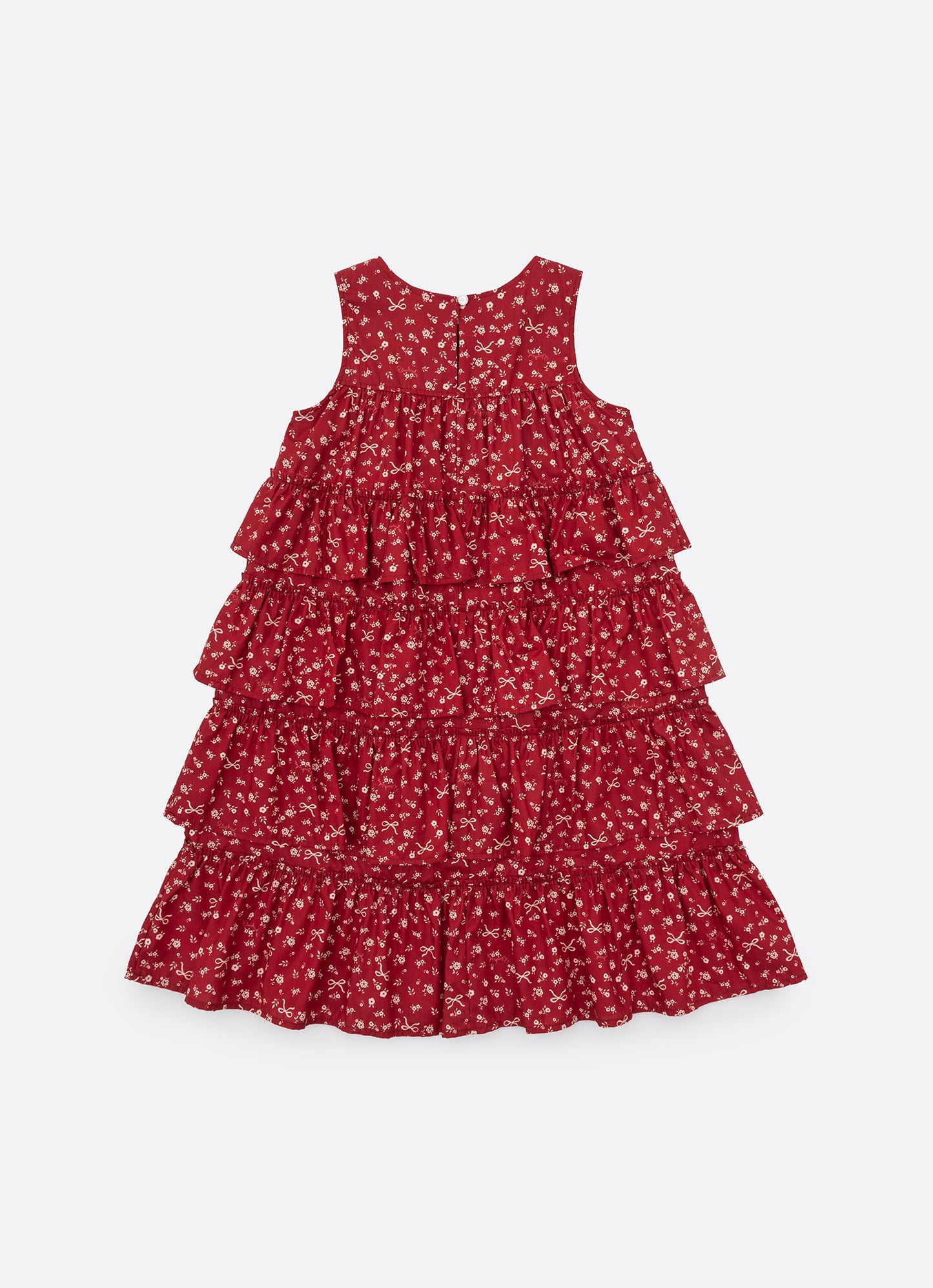 Vestido Algodão Mini Floral Babados