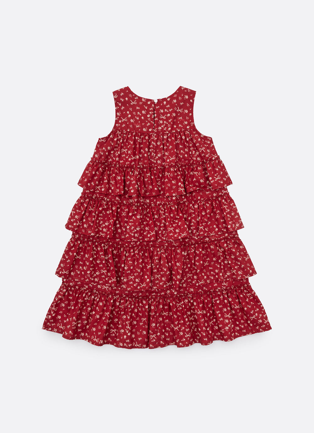 Vestido Algodão Mini Floral Babados