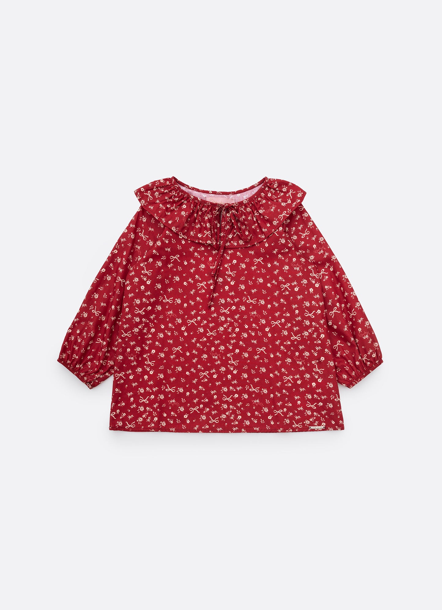 Blusa Algodão Mini Flores Gola