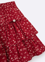 Saia Short Algodão Mini Flores Babados