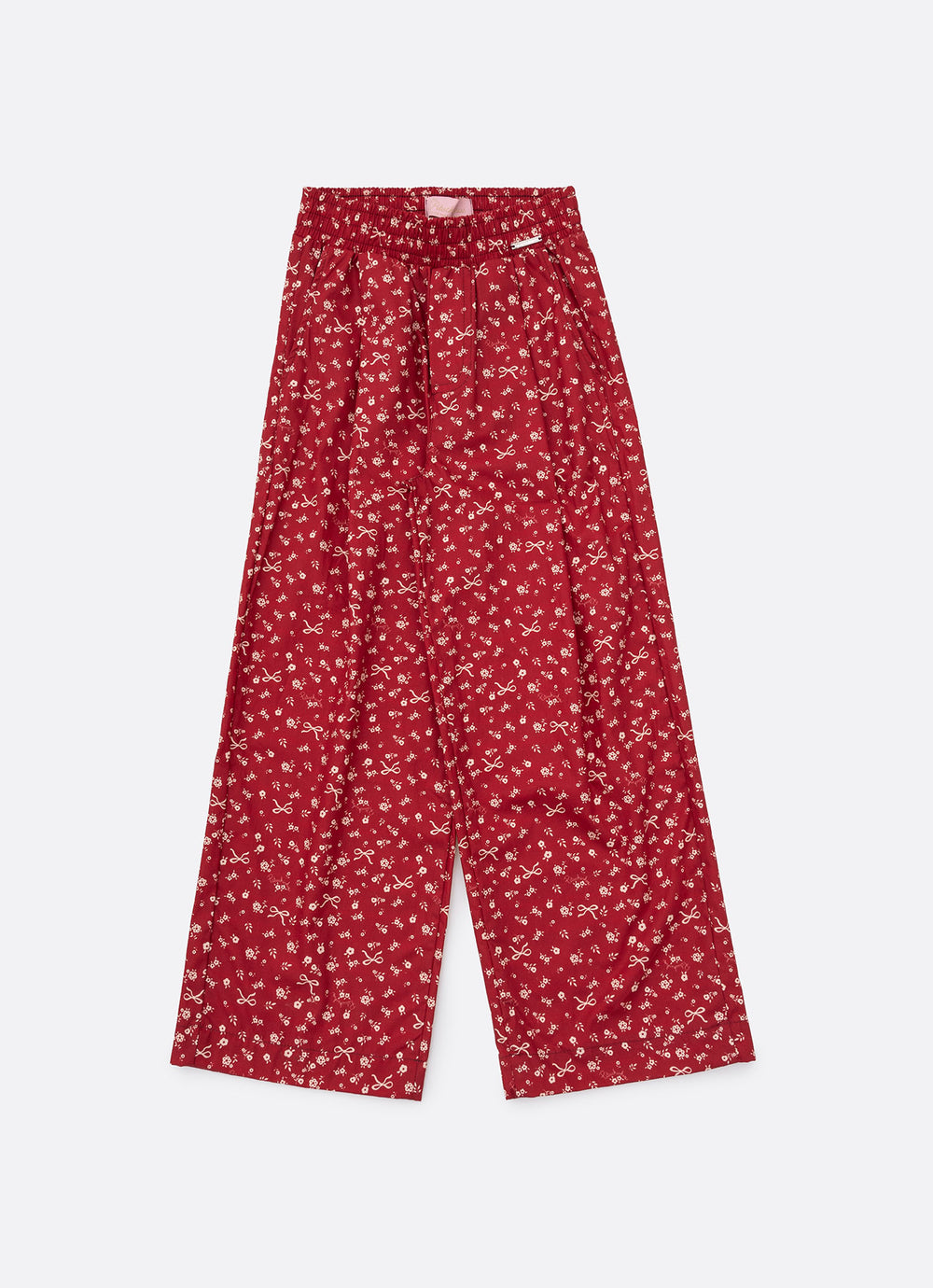 Calça Reta Algodão Mini Flores