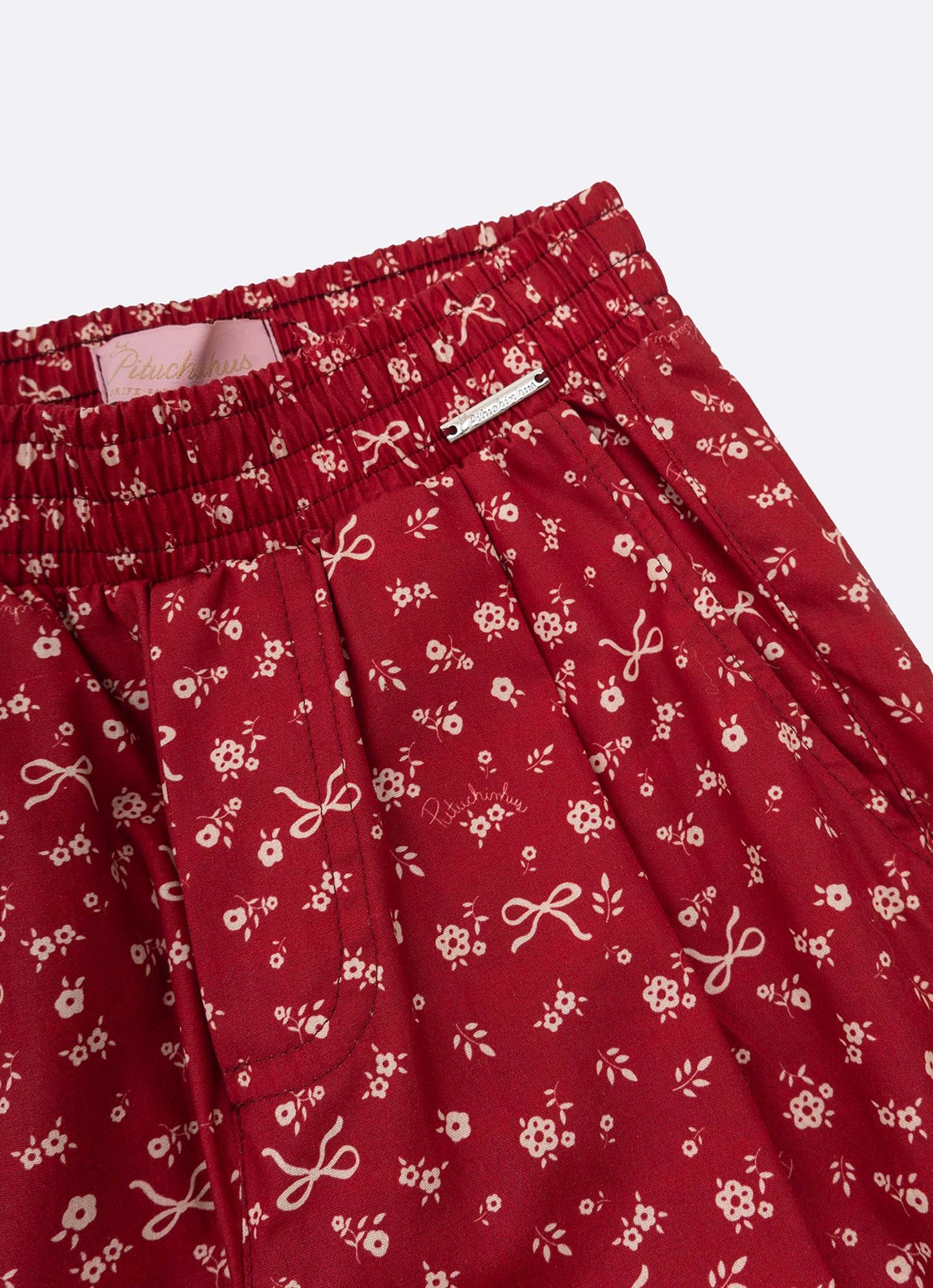 Calça Reta Algodão Mini Flores