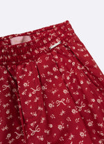 Calça Reta Algodão Mini Flores