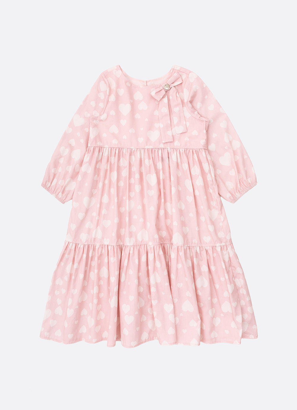 Vestido Algodão Estampa Corações Babados