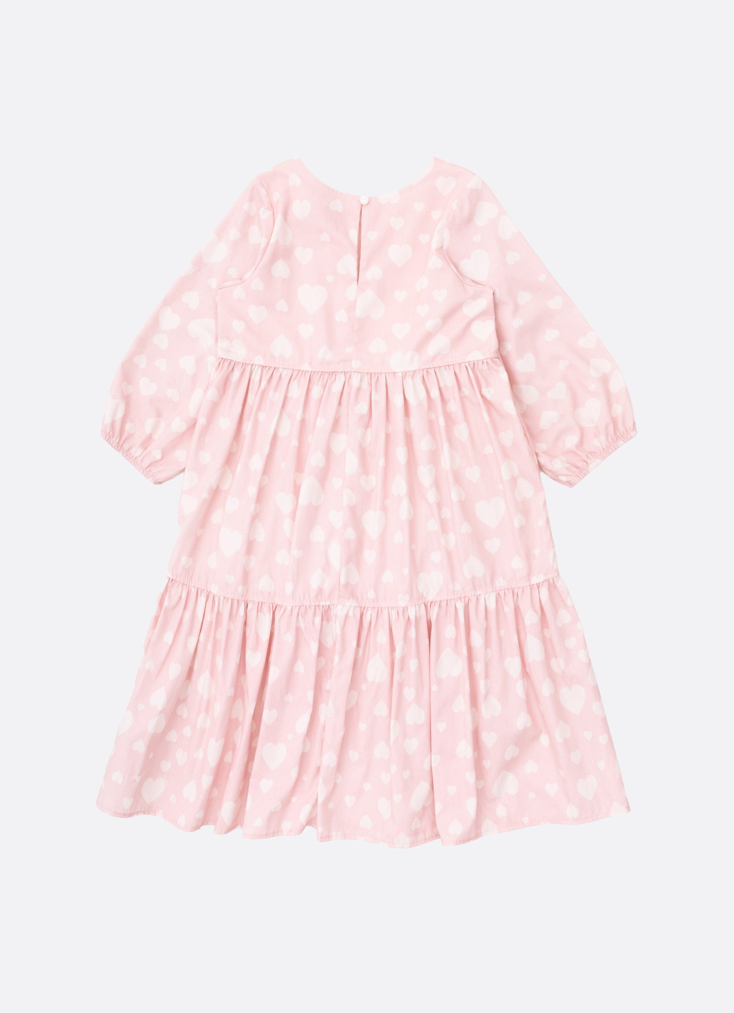 Vestido Algodão Estampa Corações Babados