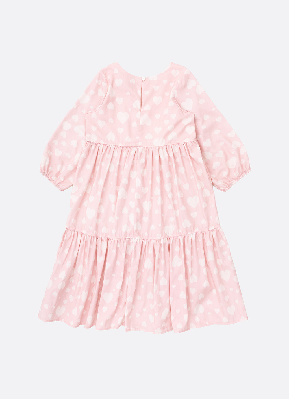 Vestido Algodão Estampa Corações Babados
