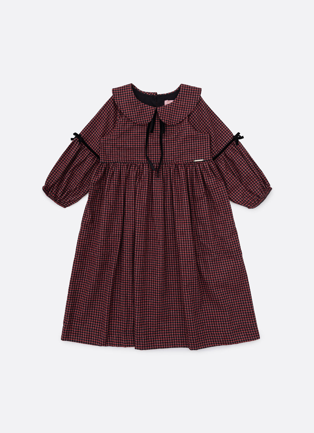 Vestido Xadrez Golinha Laços Veludo