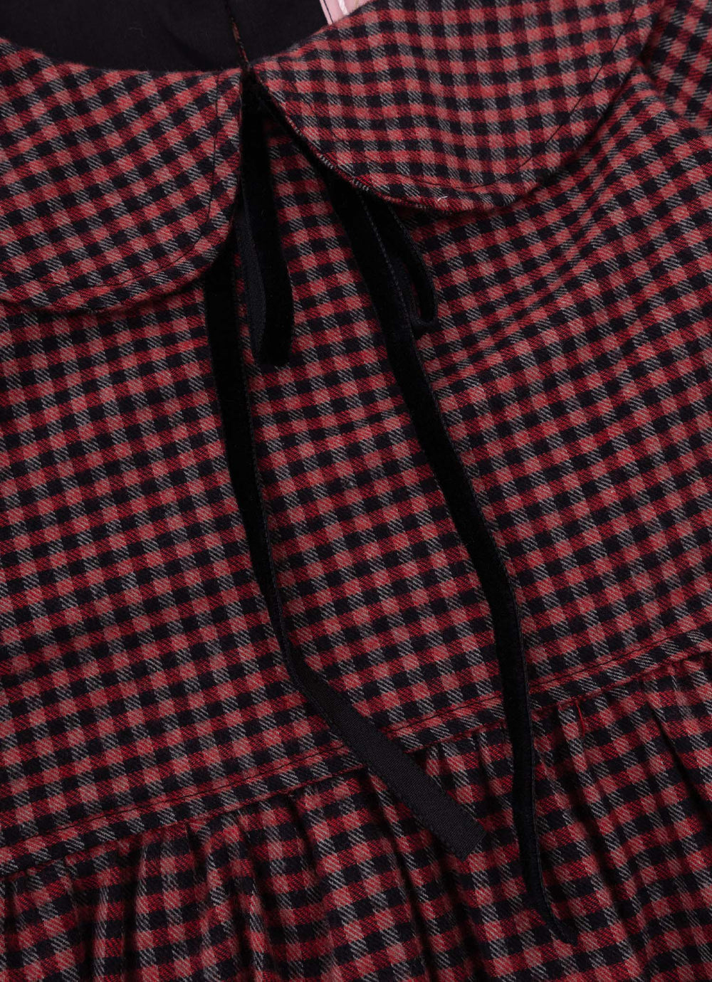 Vestido Xadrez Golinha Laços Veludo