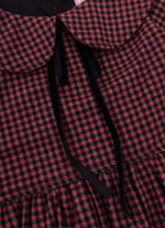 Vestido Xadrez Golinha Laços Veludo