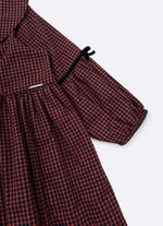 Vestido Xadrez Golinha Laços Veludo