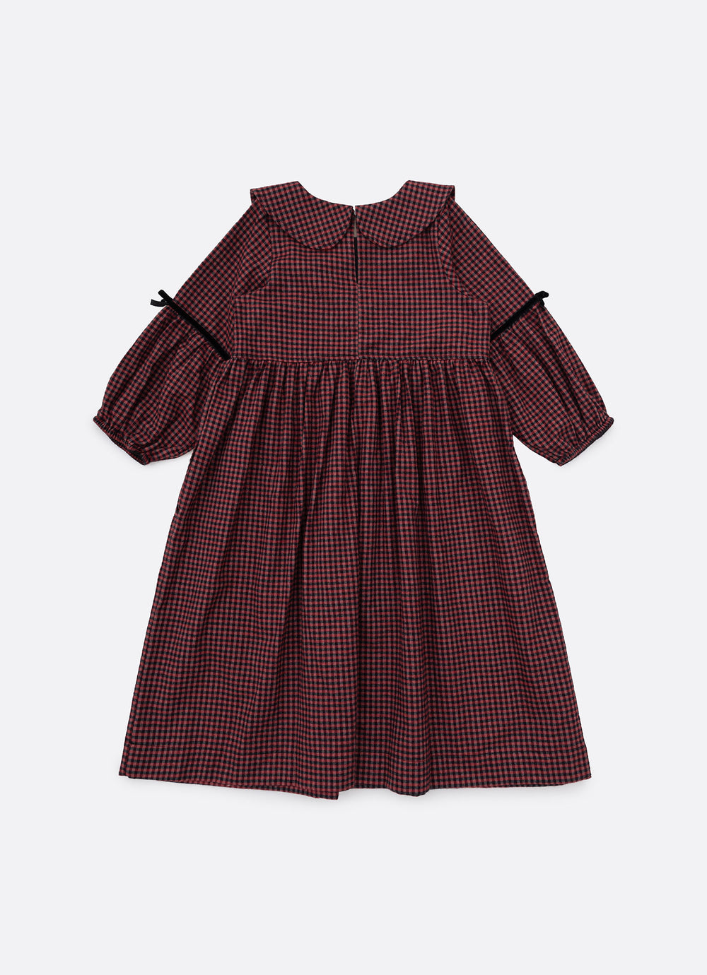 Vestido Xadrez Golinha Laços Veludo