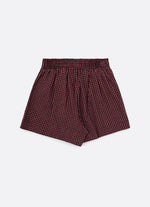 Saia Short Xadrez Pregas