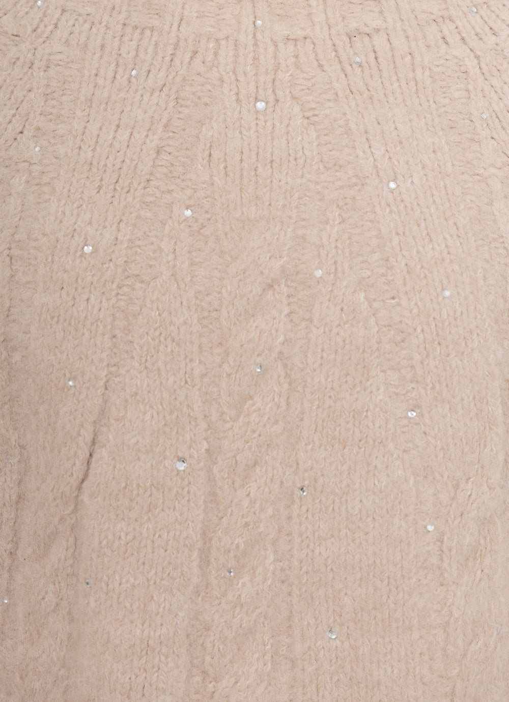 Blusa Ponche Tricot Sem Costura Cristais