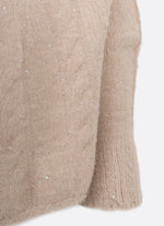 Blusa Ponche Tricot Sem Costura Cristais