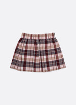 Saia Short Xadrez Cereja Pregas