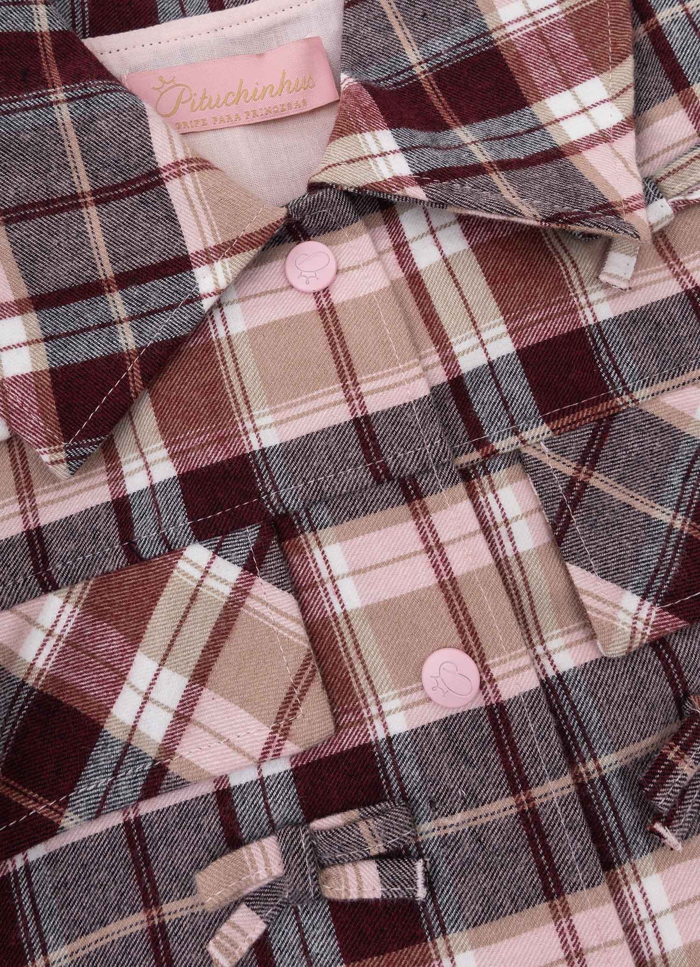 Camisa Xadrez Multi Laçinhos Aplicados