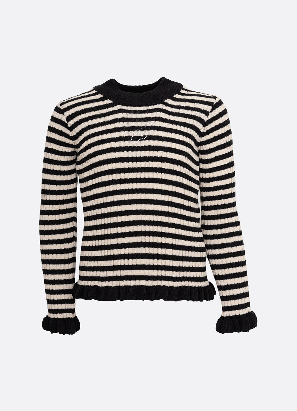 Blusa Tricot Canelada Listrada Cristal